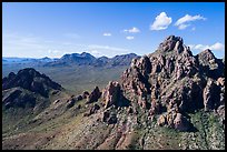 Aerial view of Wolcott Peak, and Ragged Top with distant Silver Bell Mountains. Ironwood Forest National Monument, Arizona, USA ( color)