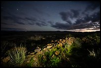 Pueblo la Plata ruins at night. Agua Fria National Monument, Arizona, USA ( color)