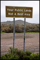 Public Lands not a rest area sign. Agua Fria National Monument, Arizona, USA ( color)