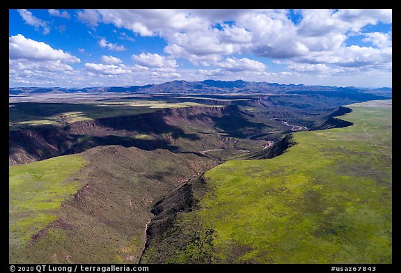 Aerial View, Agua Fria Canyon. Agua Fria National Monument, Arizona, USA (color)