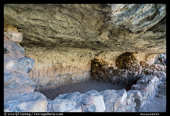 Cliffs dwellings, Walnut Canyon National Monument. Arizona, USA (color)