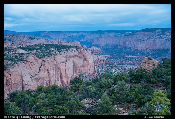 Tsegi Canyon system at dusk. Navajo National Monument, Arizona, USA (color)