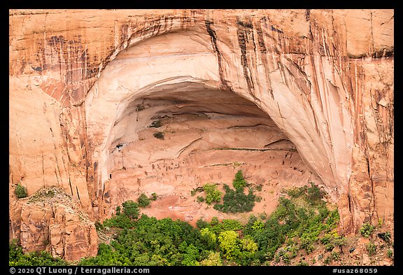 Sandstone alcove with Betatakin Anasazi ruins. Navajo National Monument, Arizona, USA (color)