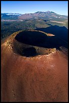 Aerial View of Sunset Crater and Humphreys Peak. Sunset Crater Volcano National Monument, Arizona, USA ( color)