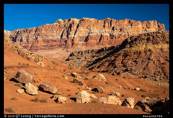 Rocks and Vermilion Cliffs. Vermilion Cliffs National Monument, Arizona, USA (color)
