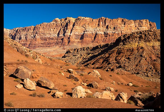 Rocks and Vermilion Cliffs. Vermilion Cliffs National Monument, Arizona, USA (color)