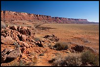 Vermilion Cliffs stretching into the distance. Vermilion Cliffs National Monument, Arizona, USA ( color)