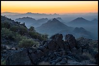 Pan Quemado peaks from Waterman Mountains at dawn. Ironwood Forest National Monument, Arizona, USA ( color)