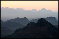 Tucson Valley from Waterman Mountains at sunrise. Ironwood Forest National Monument, Arizona, USA ( color)