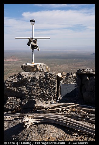 Lorene Leonberger memorial. Ironwood Forest National Monument, Arizona, USA (color)