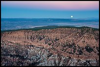 Full moon setting over Hells Hole. Grand Canyon-Parashant National Monument, Arizona, USA ( color)