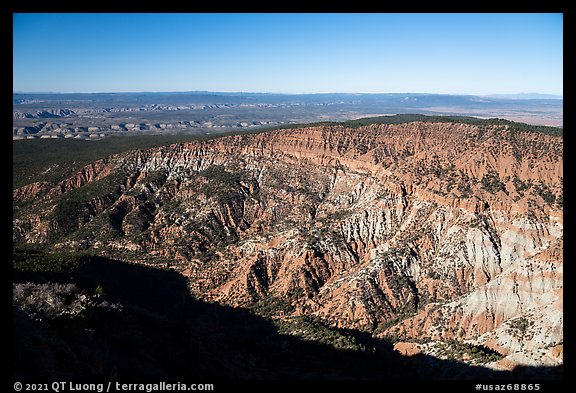Hells Hole amphitheater from Mt Logan. Grand Canyon-Parashant National Monument, Arizona, USA (color)