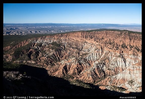 Hells Hole amphitheater from Mt Logan. Grand Canyon-Parashant National Monument, Arizona, USA (color)