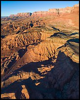 Aerial view of Vermillion Cliffs, early morning. Vermilion Cliffs National Monument, Arizona, USA ( color)