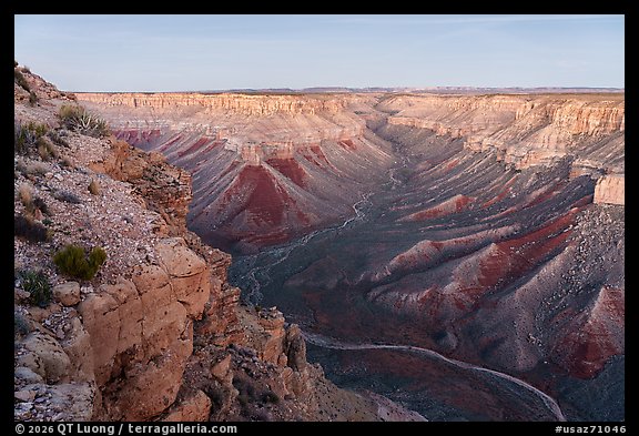 Horse Canyon at dusk from Gunsight Point. Baaj Nwaavjo Itah Kukveni – Ancestral Footprints of the Grand Canyon National Monument, Arizona, USA (color)