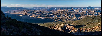 Grand Canyon and Whitmore Canyon from Mount Logan. Grand Canyon-Parashant National Monument, Arizona, USA (Panoramic color)