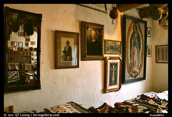 Wall with portraits from the Hubbel family. Hubbell Trading Post National Historical Site, Arizona, USA