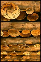 Native Indians baskets hanging from ceiling. Hubbell Trading Post National Historical Site, Arizona, USA (color)