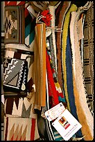 Navajo blankets and rugs for sale. Hubbell Trading Post National Historical Site, Arizona, USA (color)