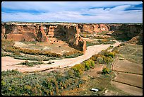 Canyon de Chelly from Tsegi Overlook, mid-morning. Canyon de Chelly  National Monument, Arizona, USA ( color)