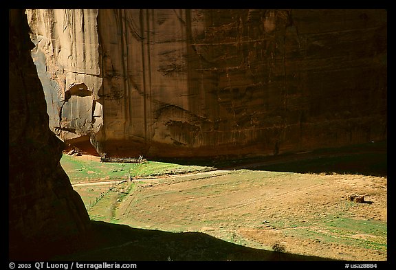 Light and shadows cast by the steep walls of Canyon de Muerto. Canyon de Chelly  National Monument, Arizona, USA