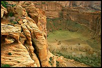 Canyon de Chelly seen from Spider Rock Overlook. Canyon de Chelly  National Monument, Arizona, USA (color)