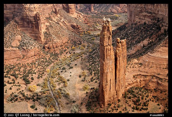 Spider Rock. Canyon de Chelly  National Monument, Arizona, USA (color)