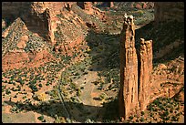 Spider Rock. Canyon de Chelly  National Monument, Arizona, USA (color)