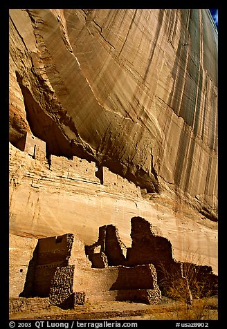 White House Ancestral Pueblan ruins. Canyon de Chelly  National Monument, Arizona, USA (color)