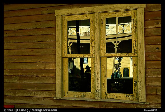 Glass reflections in a window, Old Tucson Studios. Tucson, Arizona, USA