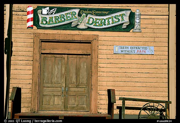 Dentist shop, Old Tucson Studios. Tucson, Arizona, USA (color)
