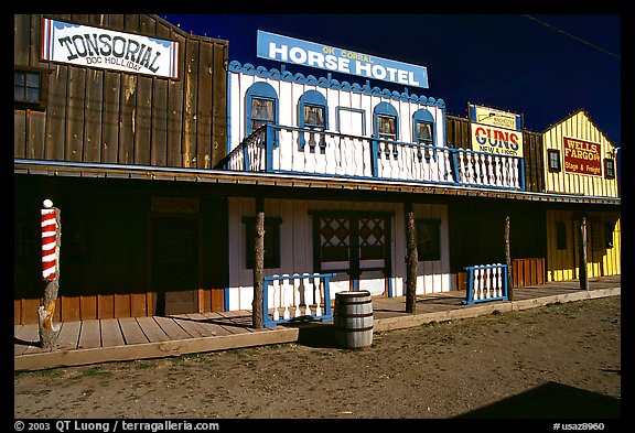 Strip of old west buildings. Arizona, USA (color)