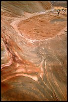 Hiker on rock on the way to the Wave. Coyote Buttes, Vermilion cliffs National Monument, Arizona, USA ( color)