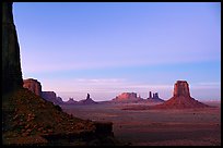 Buttes and Mesas from North Window, dusk. Monument Valley Tribal Park, Navajo Nation, Arizona and Utah, USA (color)