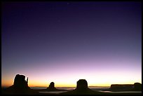 Buttes at dawn. Monument Valley Tribal Park, Navajo Nation, Arizona and Utah, USA (color)