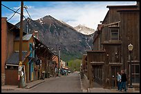 Street with old wooden buildings. Telluride, Colorado, USA