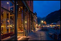 Main street by night. Telluride, Colorado, USA ( color)