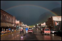 Main street with rainbow. Telluride, Colorado, USA