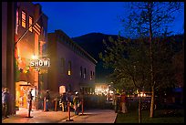 Sheridan opera house entrance by night. Telluride, Colorado, USA (color)