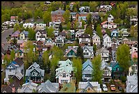 School and houses seen from above. Telluride, Colorado, USA