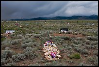 Grave made of loose stones, Villa Grove. Colorado, USA