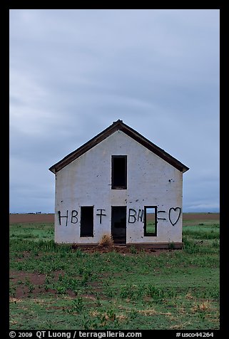 Abandoned house at dusk, Mosca. Colorado, USA (color)