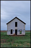 Abandoned house at dusk, Mosca. Colorado, USA