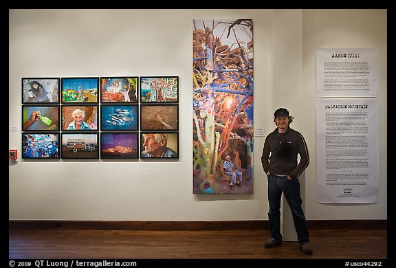 Aaron Huey and art installation, Ah Haa school for the arts. Telluride, Colorado, USA (color)