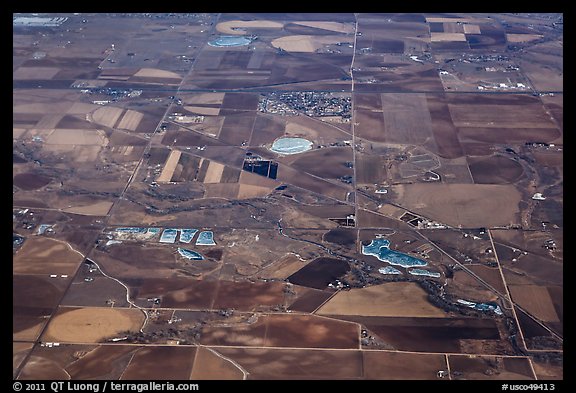 Aerial view of agricultural lands, Front Range. Colorado, USA