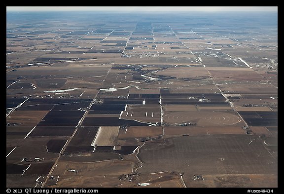 Aerial view of the Great Plains. Colorado, USA