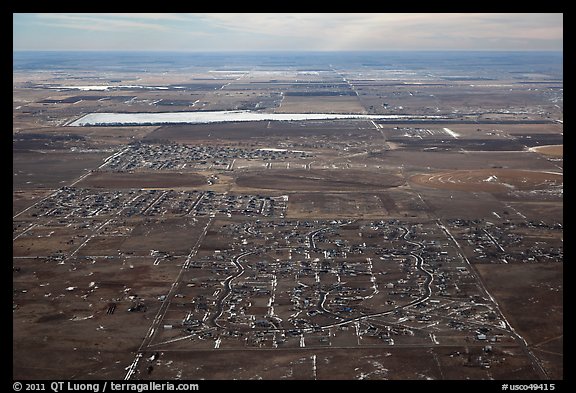 Aerial view of subdivision and plains. Colorado, USA