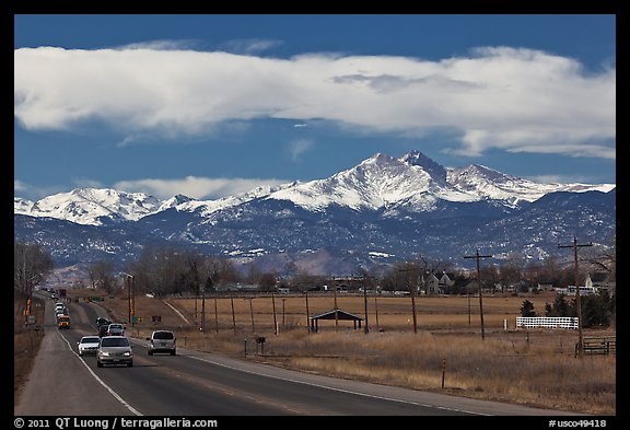 Rocky Mountains from Front Range in winter. Colorado, USA (color)