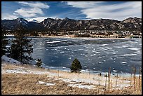 Estes Lake and Estes Park in late winter. Colorado, USA ( color)