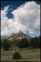Afternoon clouds over rocks. Chimney Rock National Monument, Colorado, USA (color)